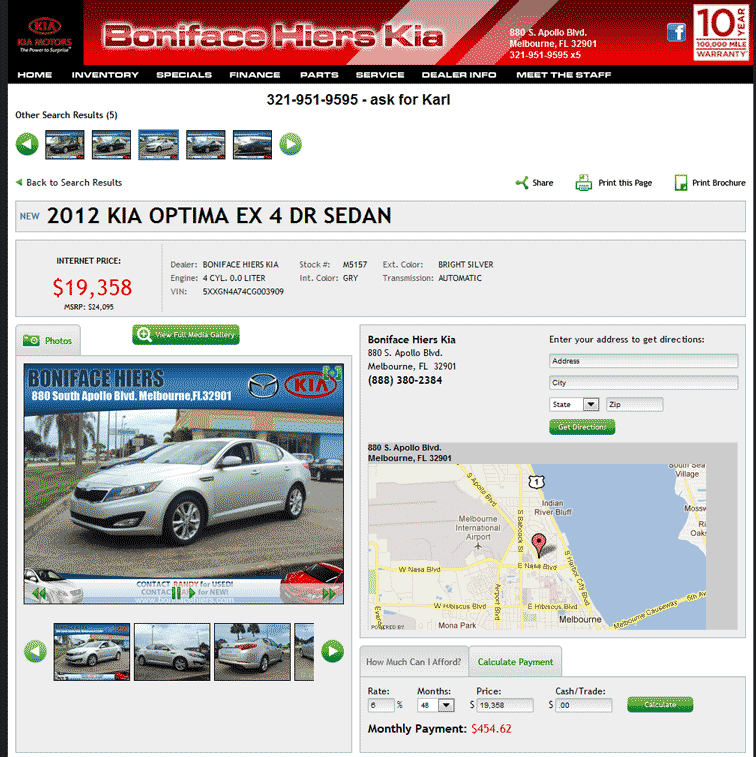 2012 Kia Optima Real Dealer Prices - Free - CostHelper.com