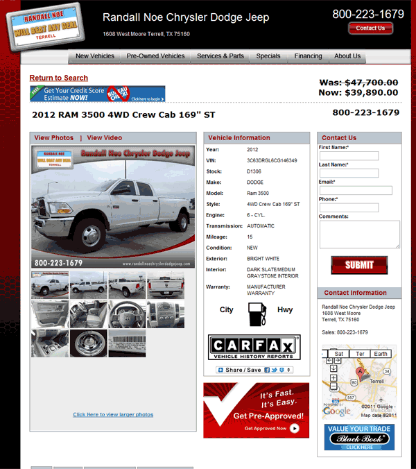 Randall Noe Terrell Tx >> 2012 Dodge Ram 3500 Real Dealer Prices - Free - CostHelper.com Randall Noe Terrell Tx >> 2012 Dodge Ram 3500 Real Dealer Prices - Free - CostHelper.com