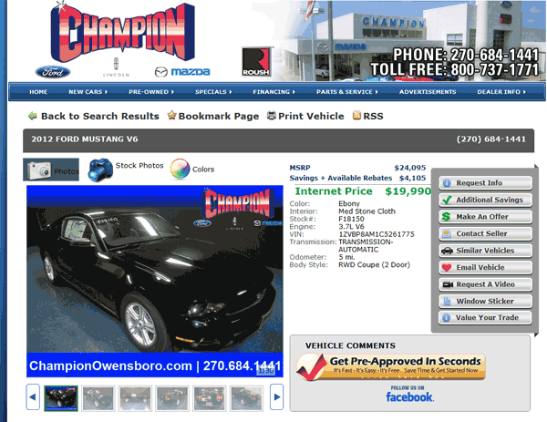 2012 Ford Mustang Real Dealer Prices - Free - CostHelper.com