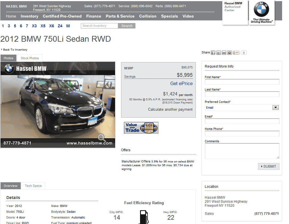 Erhard BMW Farmington Hills >> 2012 BMW 7-Series Real Dealer Prices - Free - CostHelper.com Erhard BMW Farmington Hills >> 2012 BMW 7-Series Real Dealer Prices - Free - CostHelper.com