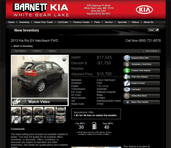 2013 Kia Rio Real Dealer Prices - Free - CostHelper.com