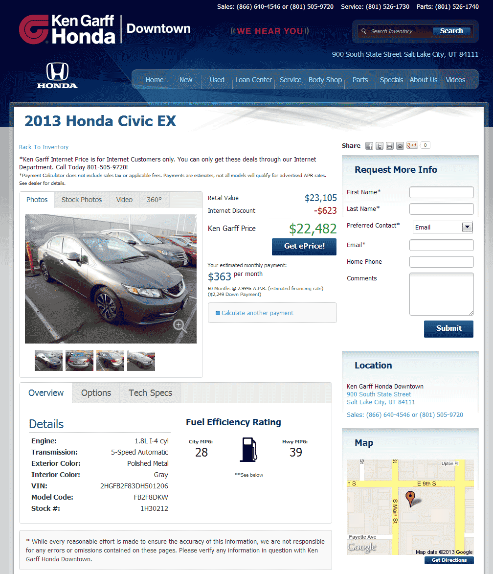 2013 Honda Civic Sedan Real Dealer Prices - Free ...