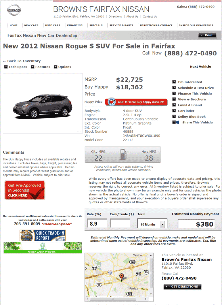 Dealer invoice on nissan rogue